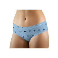 Thumbnail for St Kitts Robert L. Bradshaw International Airport (SKB) Women Panties - Pattern - Light Blue - Front