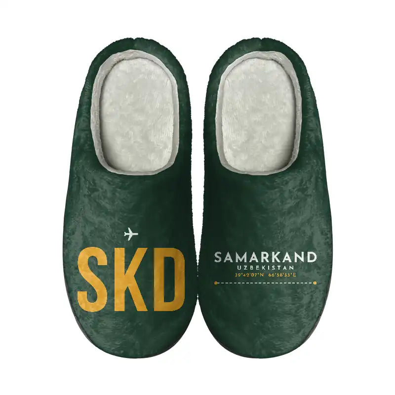 Samarkand International Airport (SKD) Slippers & Flip Flops - Slippers - Cotton - Code - Different - Dark Green