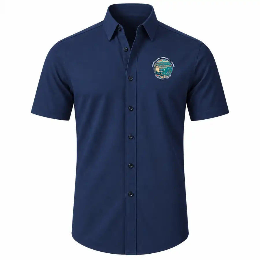 Thessaloniki Airport “Makedonia” (SKG) Shirts - Short Sleeve Shirt - Badge - Dark Blue