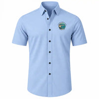 Thumbnail for Thessaloniki Airport “Makedonia” (SKG) Shirts - Short Sleeve Shirt - Badge - Light Blue