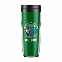 Thumbnail for Thessaloniki Airport “Makedonia” (SKG) Travel Mugs - Badge + Name - Plastic (No Holder) - Green