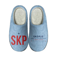 Thumbnail for Skopje International Airport (SKP) Slippers & Flip Flops - Slippers - Cotton - Code - Different - Light Blue