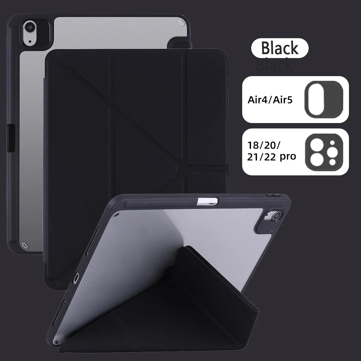 Multifunctional Protective Case for iPad (Acrylic TPU, Y-fold)
