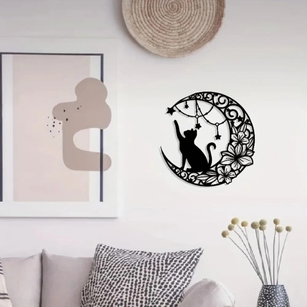 Moon Cat Modern Metal Sign - view 3