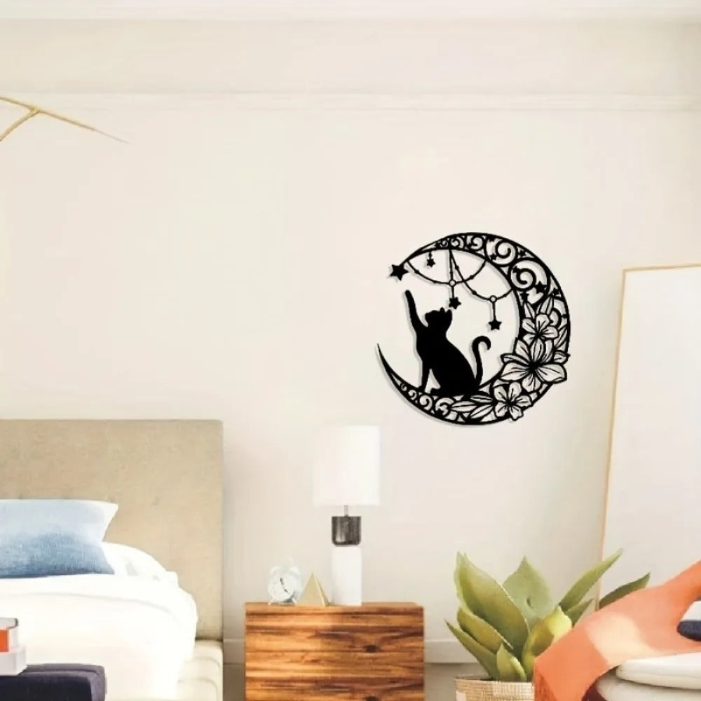 Moon Cat Modern Metal Sign - view 4