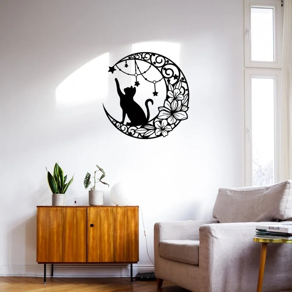 Moon Cat Modern Metal Sign - view 5