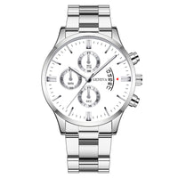 Thumbnail for Men's Business Quartz Watch: Large Dial with 3 Sub-Dials, Calendar Function & Stainless Steel Strap