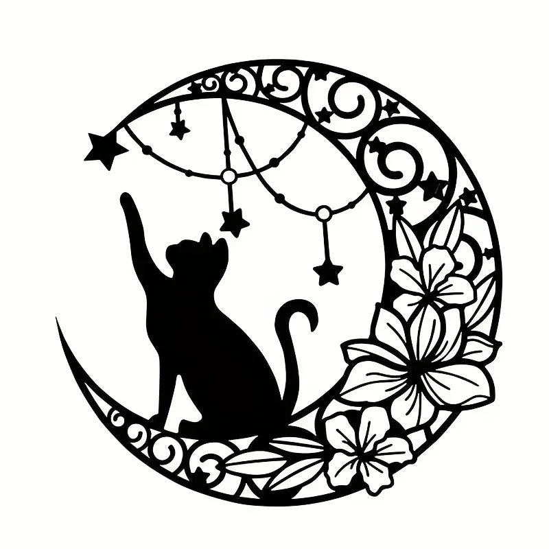 Moon Cat Modern Metal Sign - view 6