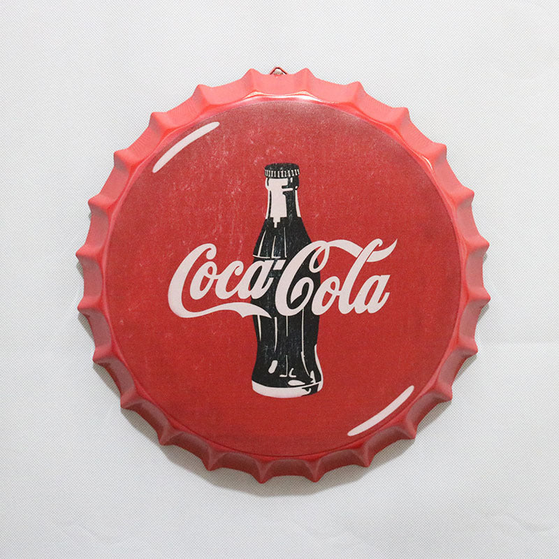 Retro Wrought Iron Beer Cap Iron Painting Wall Decoration