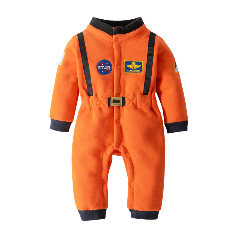 Orange Star Astronaut Baby Jumpsuits