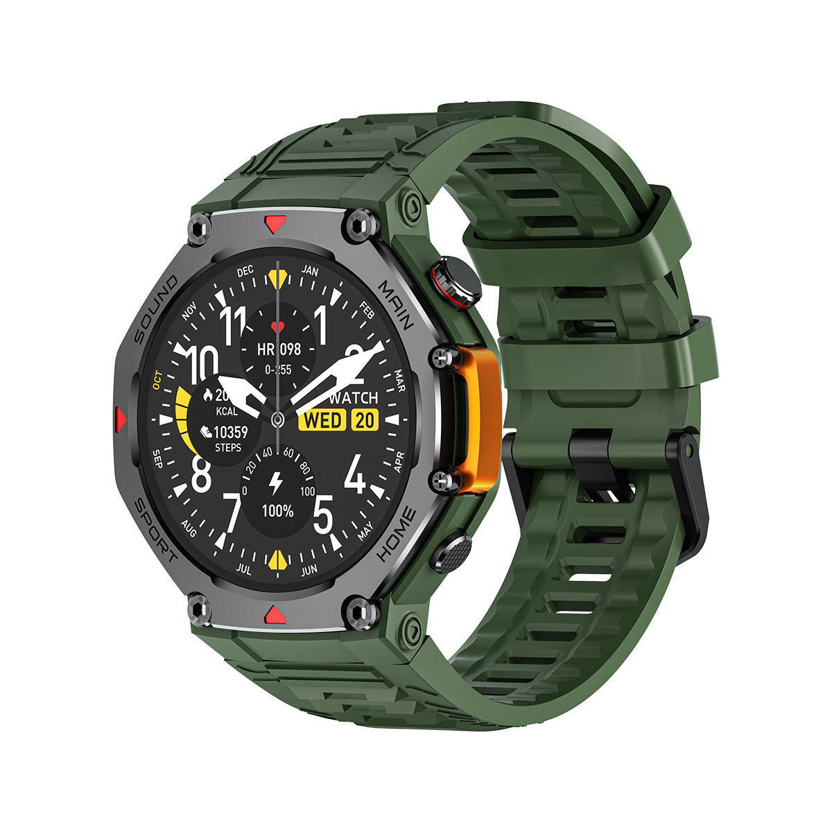 Rugged Military Smartwatch: Men's Outdoor Sports Watch with GPS Tracking, 5ATM Waterproof & HD Bluetooth Calls