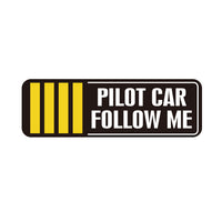 Thumbnail for PILOT CAR FOLLOW ME Golden 4 Lines aviation design sticker in weather-resistant vinyl.
