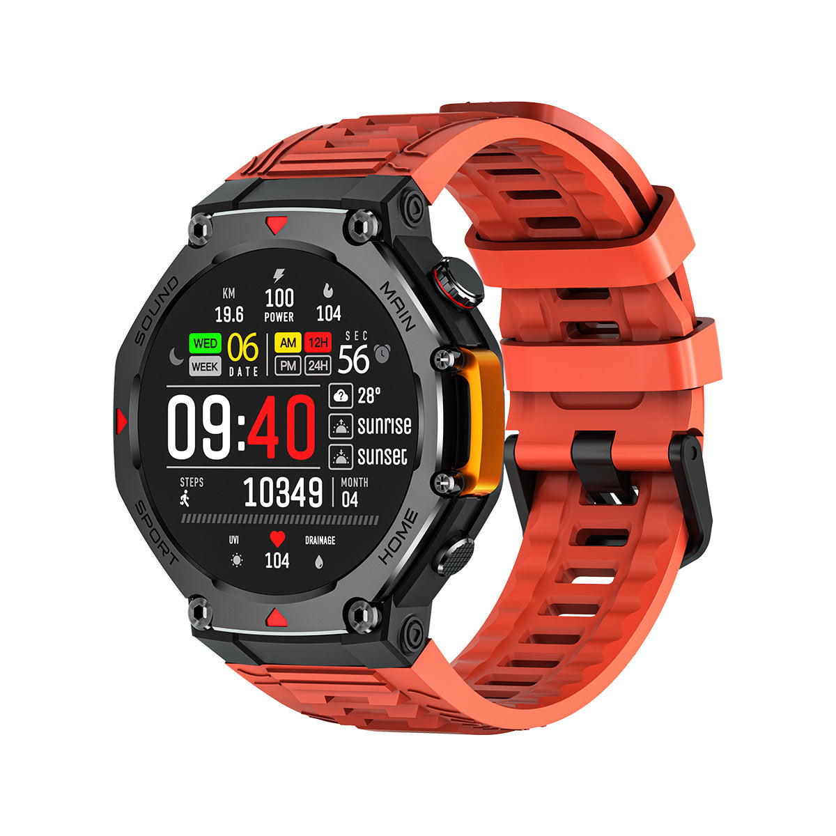 Rugged Military Smartwatch: Men's Outdoor Sports Watch with GPS Tracking, 5ATM Waterproof & HD Bluetooth Calls