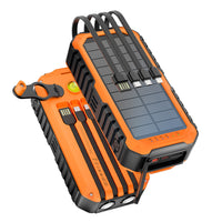 Thumbnail for 20000mAh Solar Power Bank: 4 Built-in Cables, Hand Crank, 6 Outputs/4 Inputs