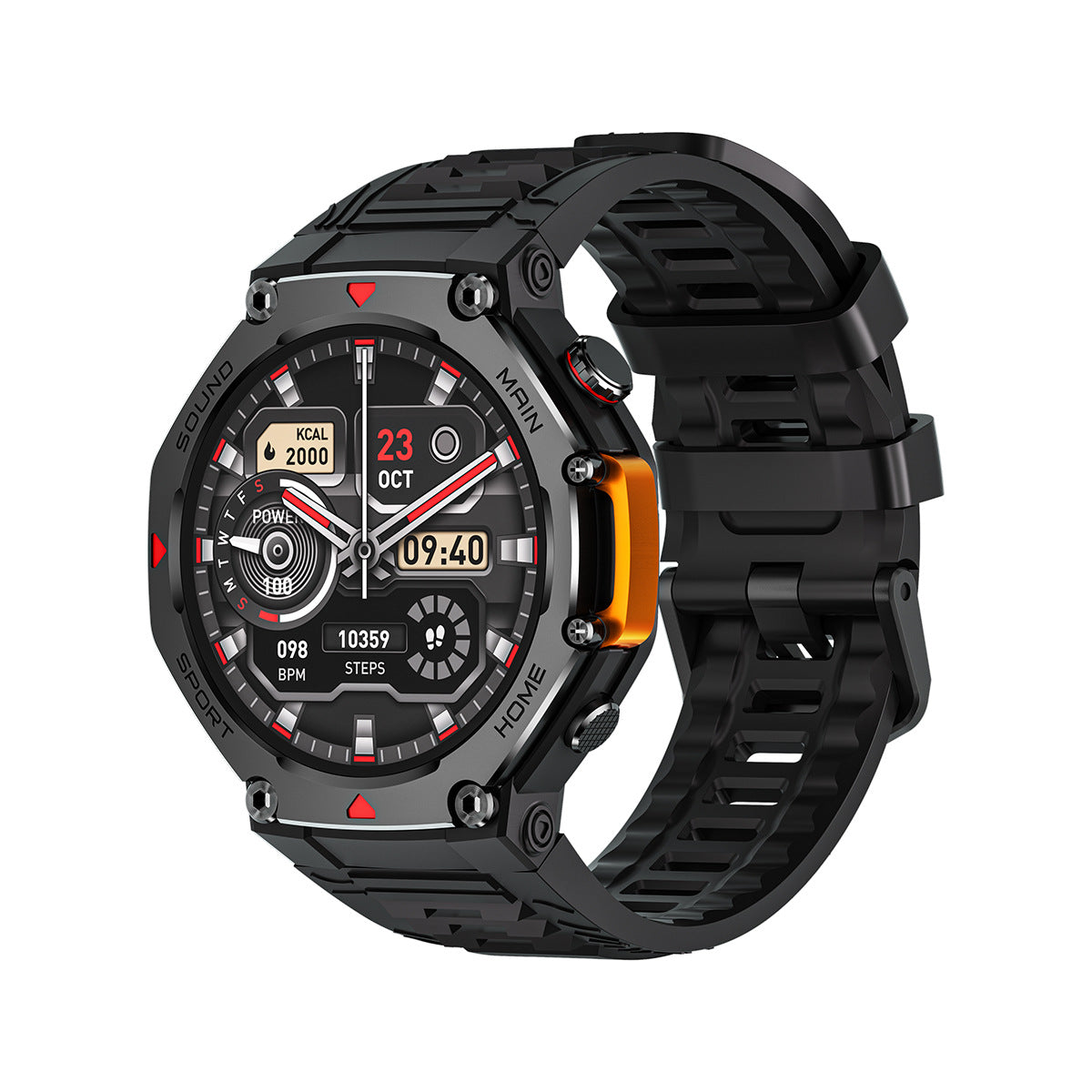 Rugged Military Smartwatch: Men's Outdoor Sports Watch with GPS Tracking, 5ATM Waterproof & HD Bluetooth Calls