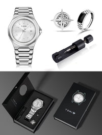 Thumbnail for Relogio Masculino Gift Box: Luxury Business Quartz Watch with High-Quality Rose Gold Case (Simple & Versatile)