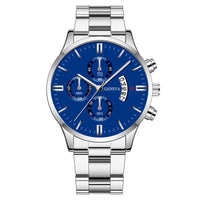 Thumbnail for Men's Business Quartz Watch: Large Dial with 3 Sub-Dials, Calendar Function & Stainless Steel Strap