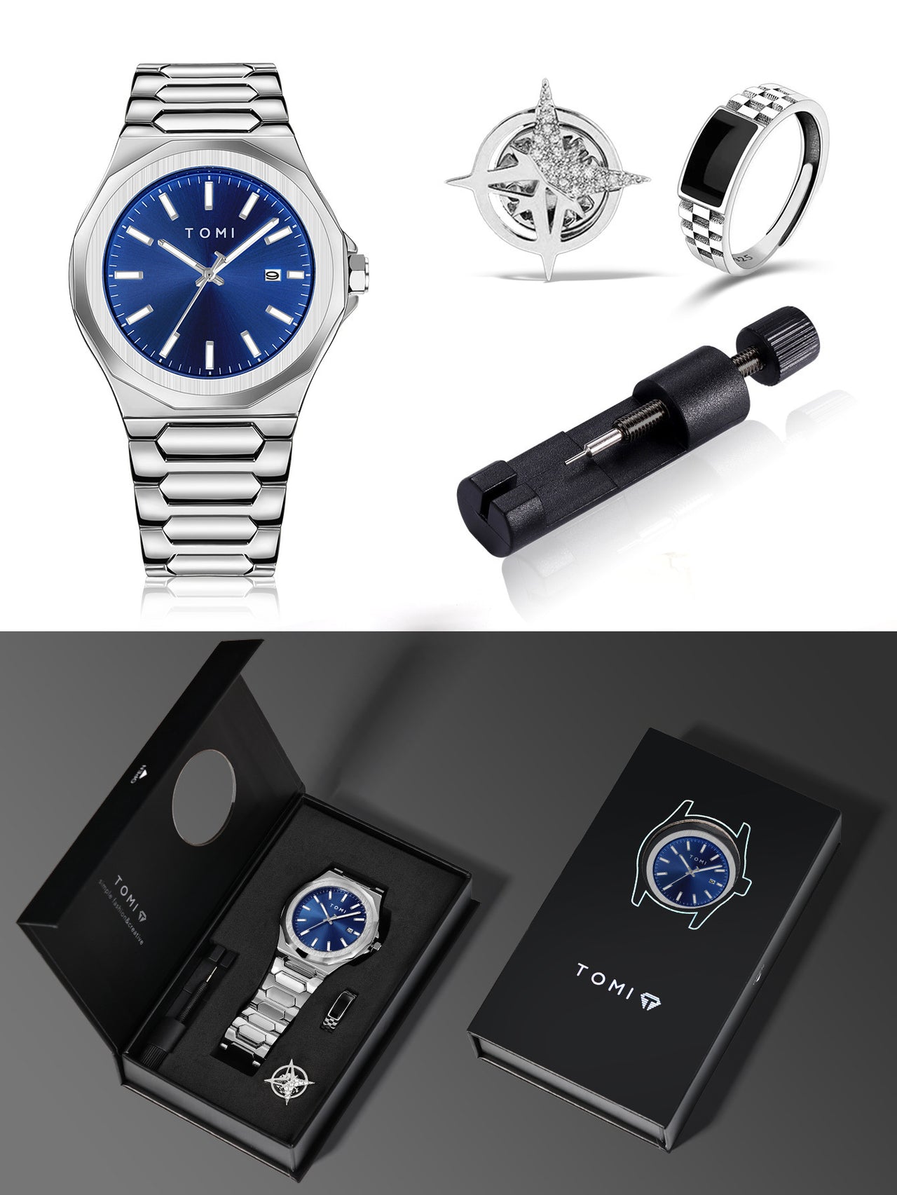 Relogio Masculino Gift Box: Luxury Business Quartz Watch with High-Quality Rose Gold Case (Simple & Versatile)