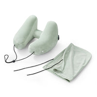 Thumbnail for Inflatable U-Shaped Hooded Travel Neck Pillow: Portable (with Blackout Windproof Cap)
