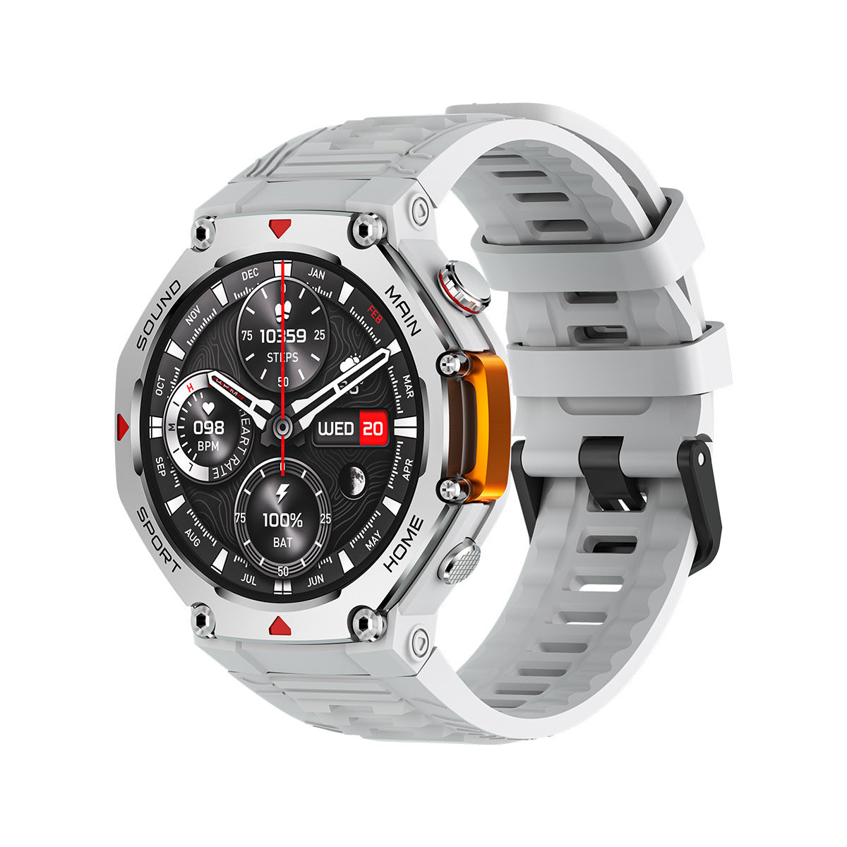 Rugged Military Smartwatch: Men's Outdoor Sports Watch with GPS Tracking, 5ATM Waterproof & HD Bluetooth Calls