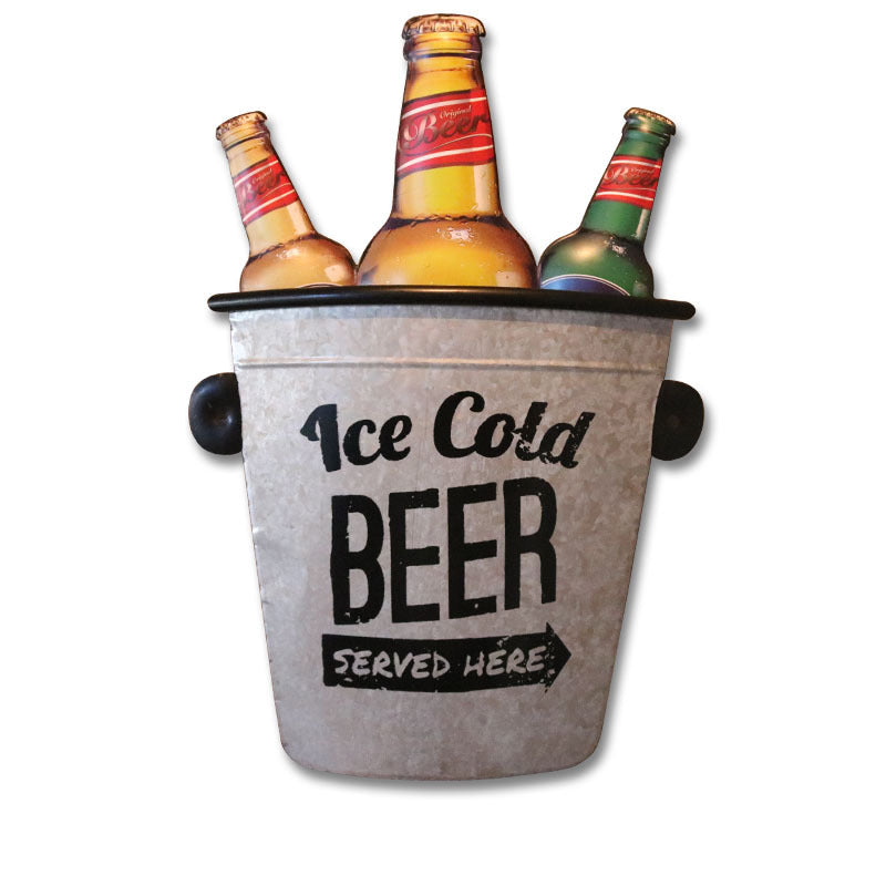 Industrial Iron Barrel Beer Bottle Wall Decor