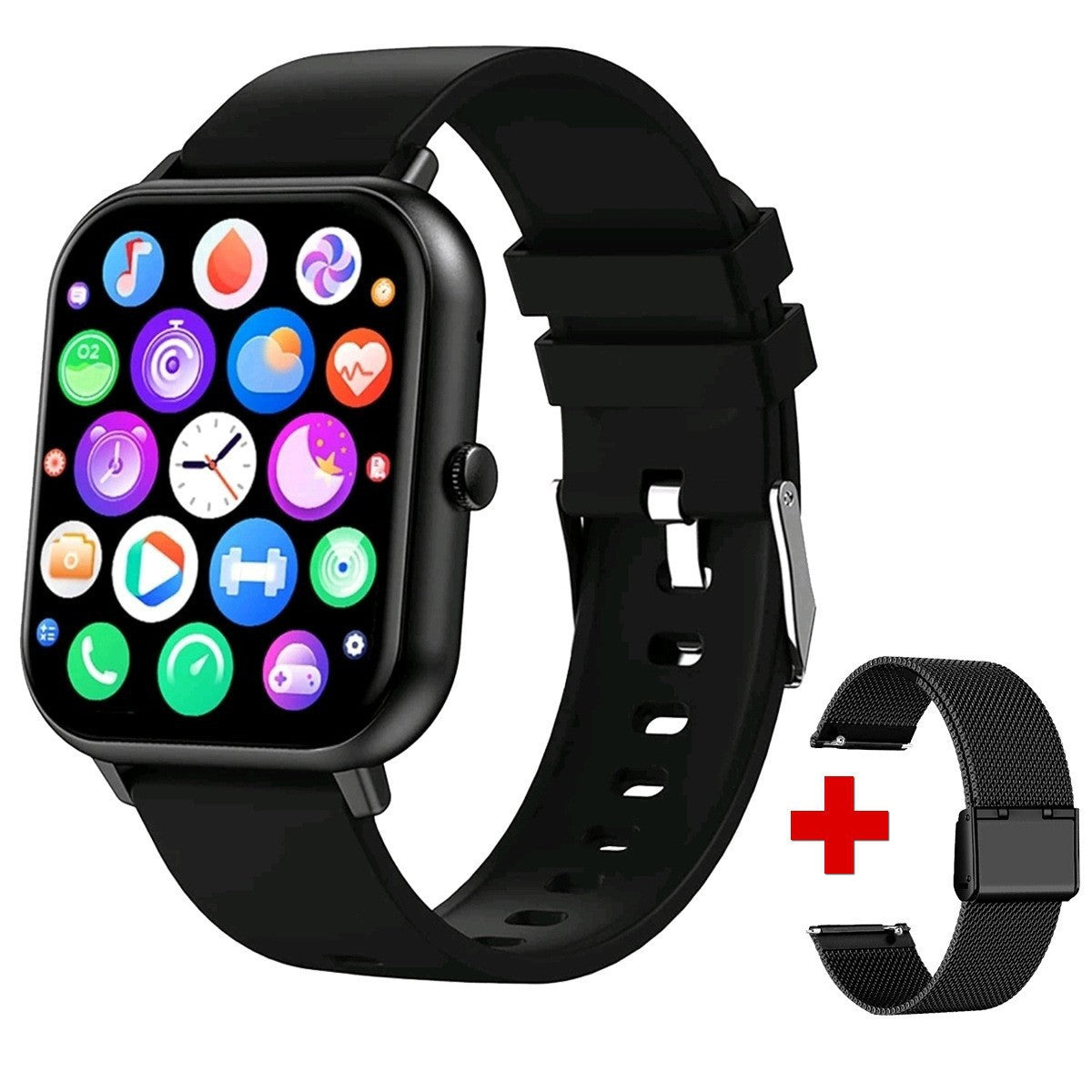ZL54C+ Unisex Smart Watch: Music Control, 24H Health Monitor & 100+ Sport Modes - Waterproof & Versatile