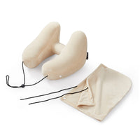 Thumbnail for Inflatable U-Shaped Hooded Travel Neck Pillow: Portable (with Blackout Windproof Cap)
