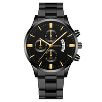Thumbnail for Men's Business Quartz Watch: Large Dial with 3 Sub-Dials, Calendar Function & Stainless Steel Strap