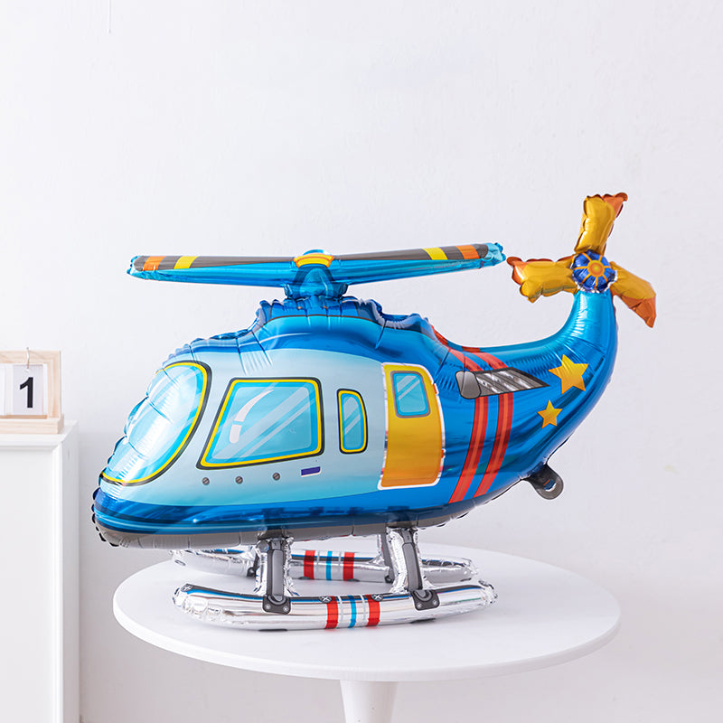 Blue Kids' 3D Helicopter Balloon: Stereo 3D Shape, Fun Aircraft Theme – Ideal for Play & Decor