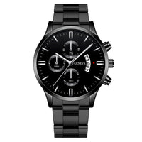 Thumbnail for Men's Business Quartz Watch: Large Dial with 3 Sub-Dials, Calendar Function & Stainless Steel Strap