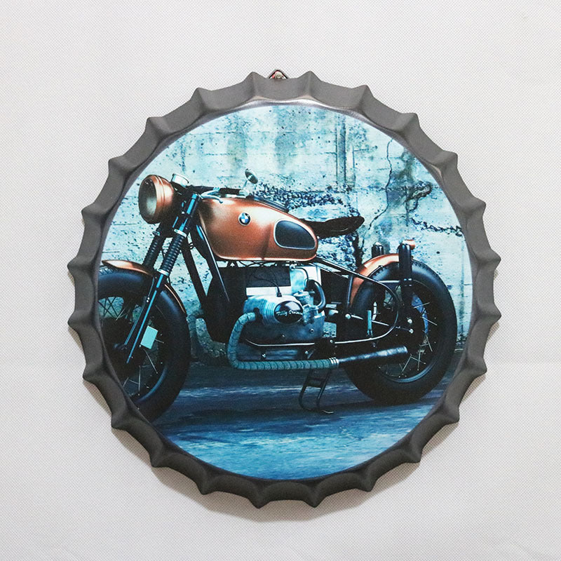Retro Wrought Iron Beer Cap Iron Painting Wall Decoration