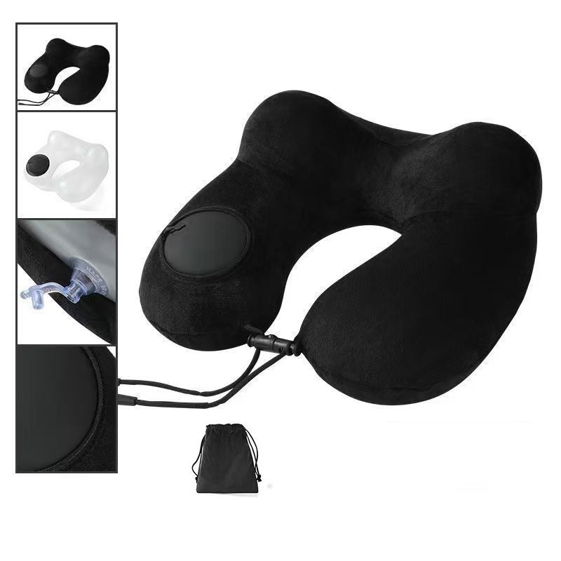 Inflatable U-Shaped Double Hump Neck Pillow: Portable for Outdoor Travel