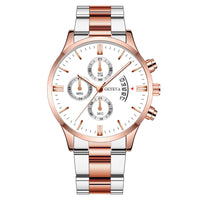 Thumbnail for Men's Business Quartz Watch: Large Dial with 3 Sub-Dials, Calendar Function & Stainless Steel Strap