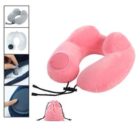 Thumbnail for Inflatable U-Shaped Double Hump Neck Pillow: Portable for Outdoor Travel