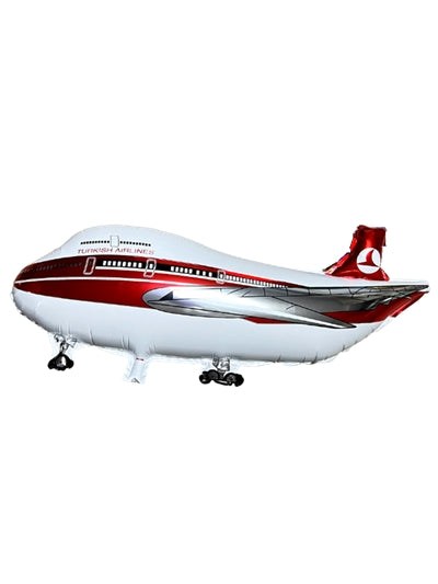 Red Turkish Airlines Cartoon Plane Balloon: Airliner Style, Fun & Eye-Catching Decor for Events aviation themed airplane ball.