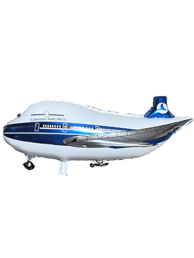 Blue Turkish Airlines Cartoon Plane Balloon: Airliner Style, Fun & Eye-Catching Decor for Events aviation themed airplane bal.