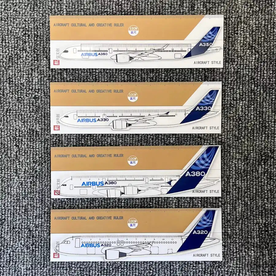 Four items Airbus Aircraft Passenger Plane Aviation Acrylic Ruler
