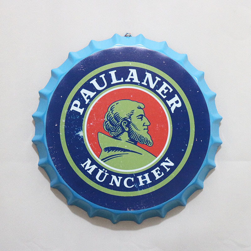 Retro Wrought Iron Beer Cap Iron Painting Wall Decoration