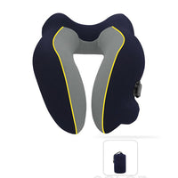 Thumbnail for New Flannelette Inflatable U-Shaped Travel Neck Pillow: For Car, Aircraft