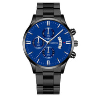 Thumbnail for Men's Business Quartz Watch: Large Dial with 3 Sub-Dials, Calendar Function & Stainless Steel Strap