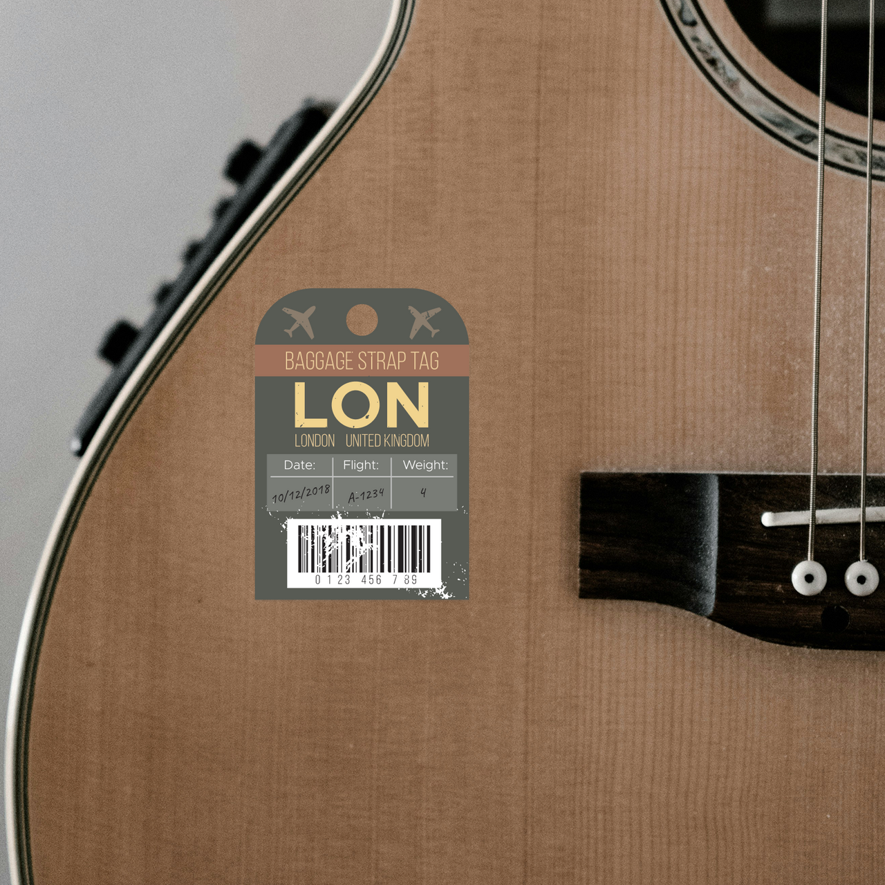 LON Airplane Boarding Pass Designed Stickers