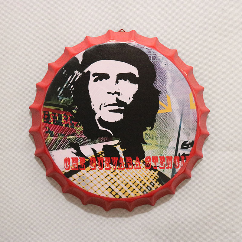 Retro Wrought Iron Beer Cap Iron Painting Wall Decoration