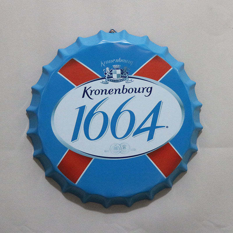 Retro Wrought Iron Beer Cap Iron Painting Wall Decoration