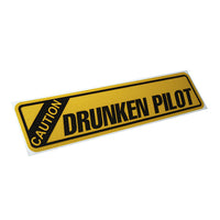Thumbnail for CAUTION DRUNKEN aviation design sticker in weather-resistant vinyl.