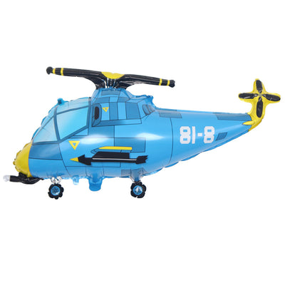 Blue Helicopter Balloon for Children: Playful Design, Easy to Inflate – Ideal for Kids' Events aviation themed airplane ballo.