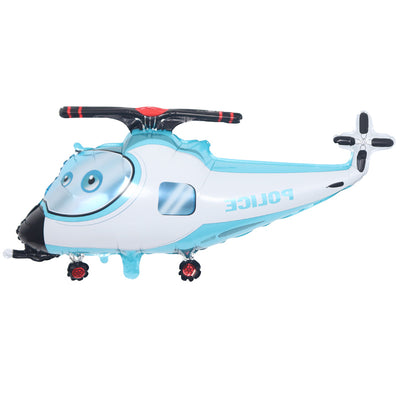 Kids' Cartoon Police Helicopter Balloon: Cute Aircraft Design, Durable & Child-Friendly for Celebrations aviation themed airp.