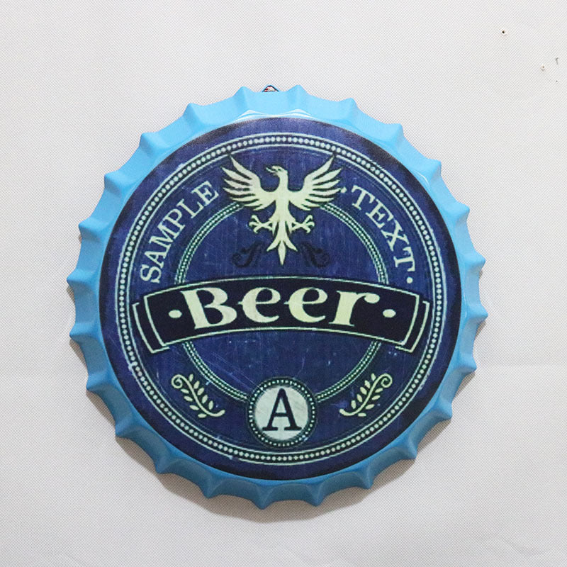 Retro Wrought Iron Beer Cap Iron Painting Wall Decoration