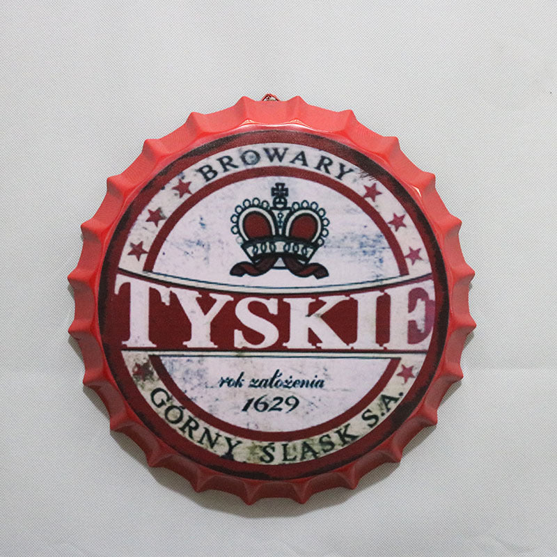 Retro Wrought Iron Beer Cap Iron Painting Wall Decoration