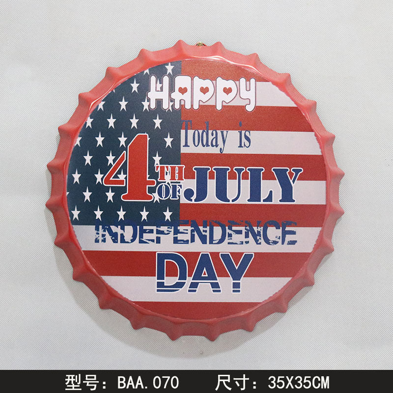 Retro Wrought Iron Beer Cap Iron Painting Wall Decoration