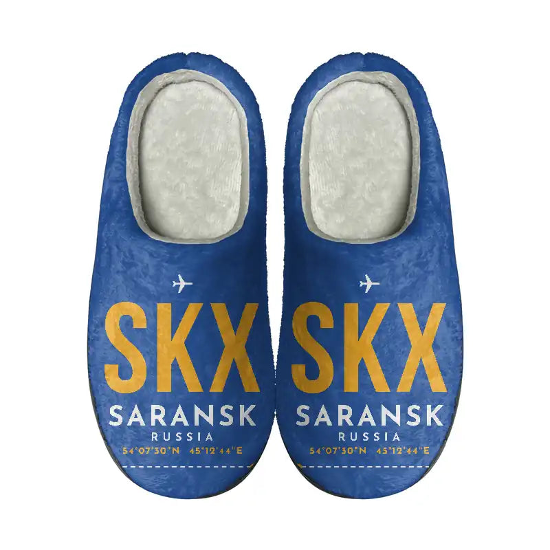 Saransk International Airport (SKX) Slippers & Flip Flops - Slippers - Cotton - Code - Same - Blue
